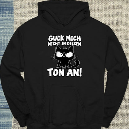 Hoodie - Guck mich mich nicht - Unisex - Katze Schwarz