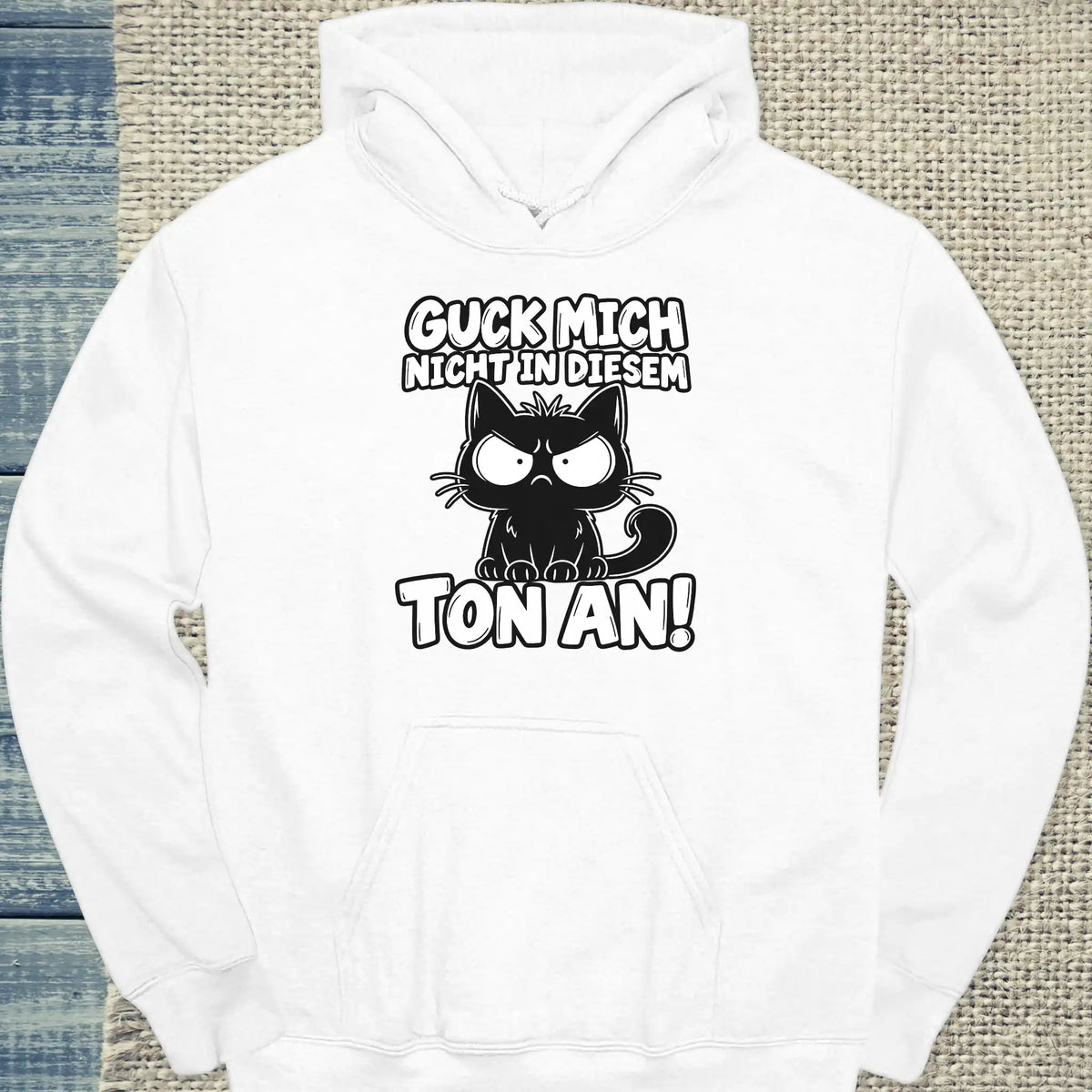 Hoodie - Guck mich mich nicht - Unisex - Katze Weiß