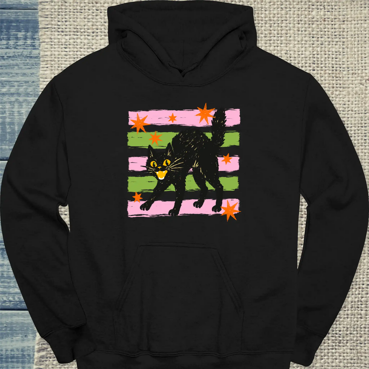Hoodie - Halloween Cat - Unisex - Katze, Halloween Schwarz