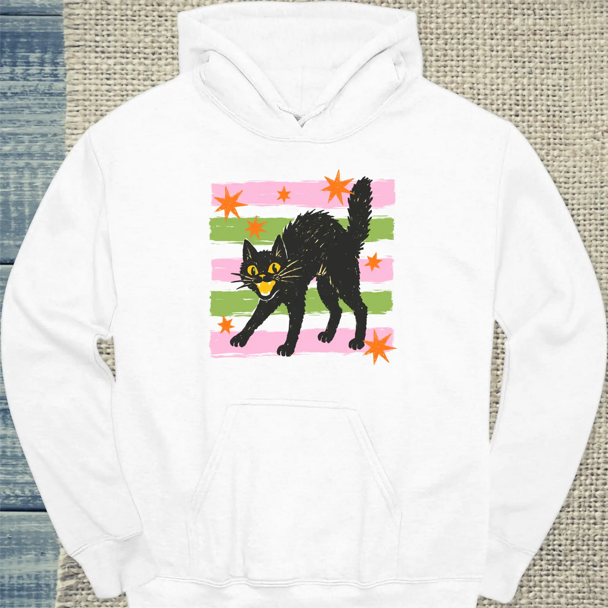 Hoodie - Halloween Cat - Unisex - Katze, Halloween Weiß