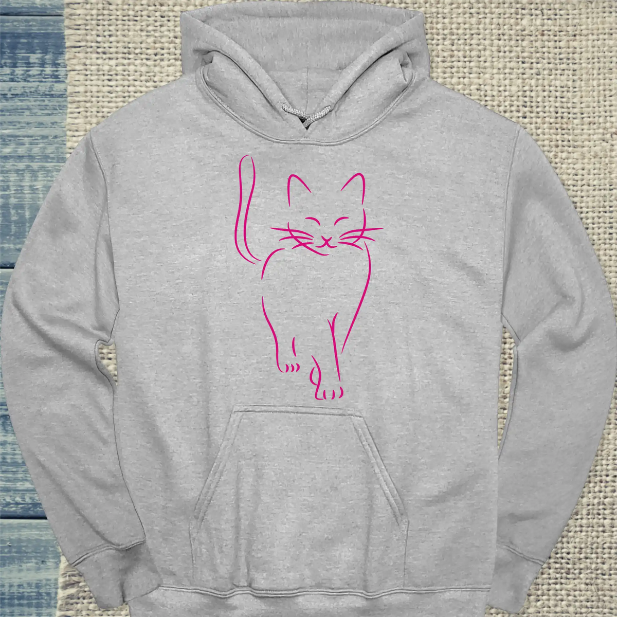 Hoodie - Heiße Katze - Unisex - Katze Grau