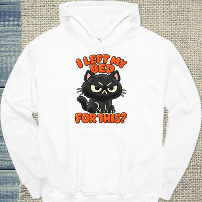 Hoodie - I left my bed for this - Unisex - Katze Weiß