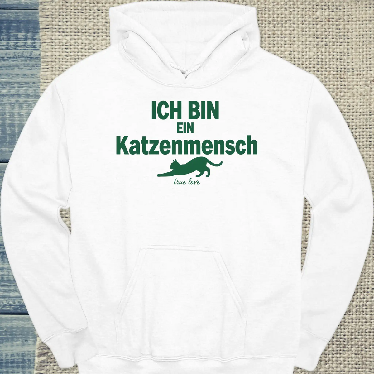 Hoodie - Ich bin ein Katzenmensch - Unisex - Katze Weiß