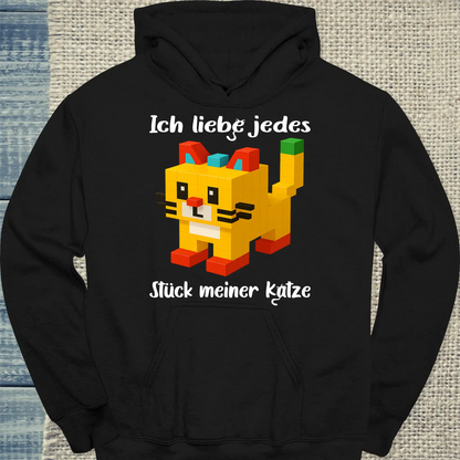 Hoodie - Ich liebe jedes Stück meiner Katze - Unisex - Katze Schwarz