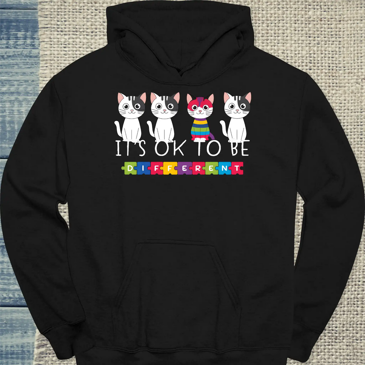 Hoodie - It's OK to be different - Unisex - Katze Schwarz