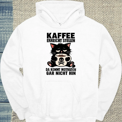 Hoodie - Kaffee erreicht Stellen - Unisex - Katze & Kaffee Weiß