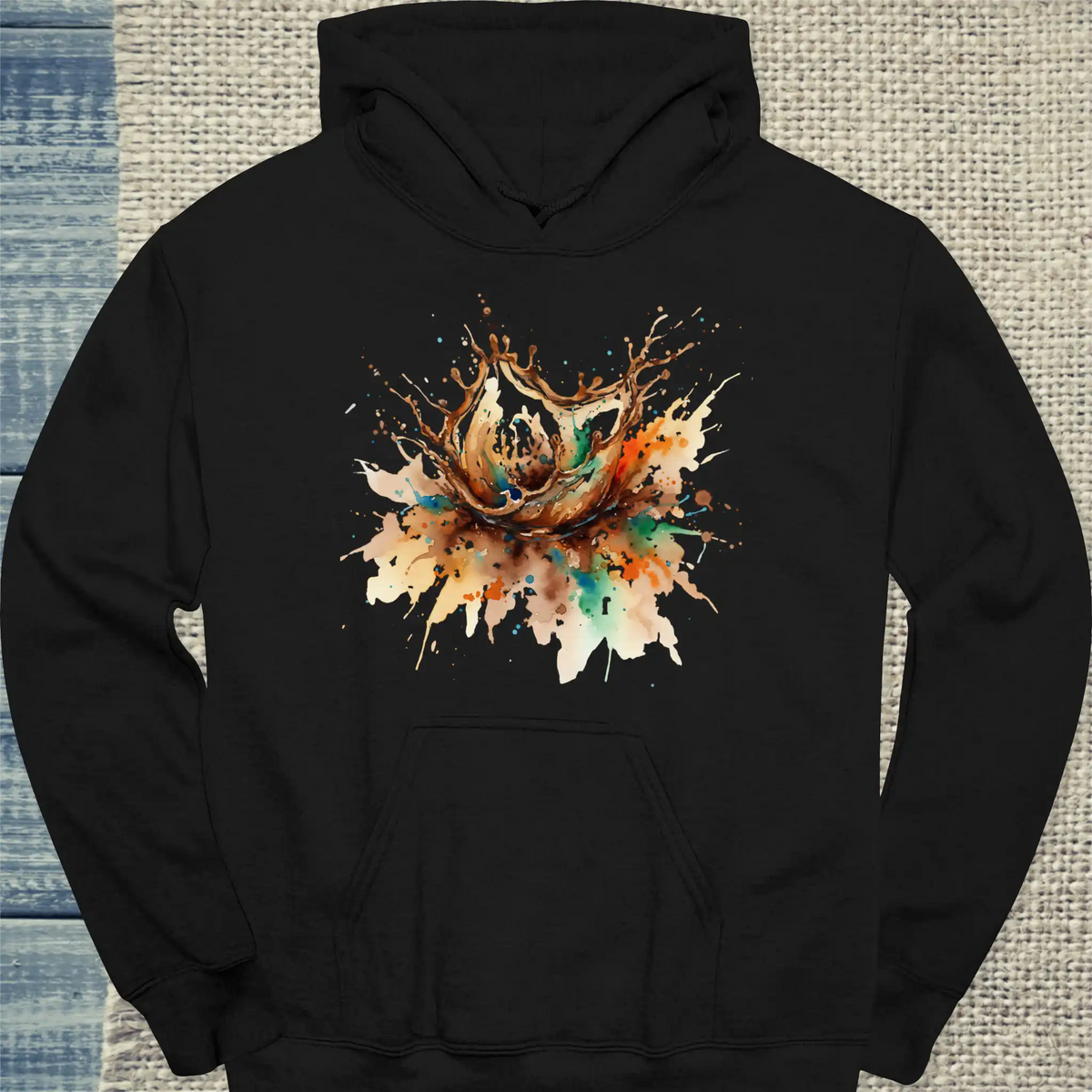 Hoodie - Kaffeespritzer - Unisex - Kaffee Schwarz