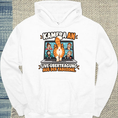 Hoodie - Kamera an - Unisex - Katze Weiß