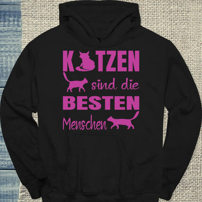 Hoodie - Katzen sind die besten Menschen - Unisex - Katze Schwarz