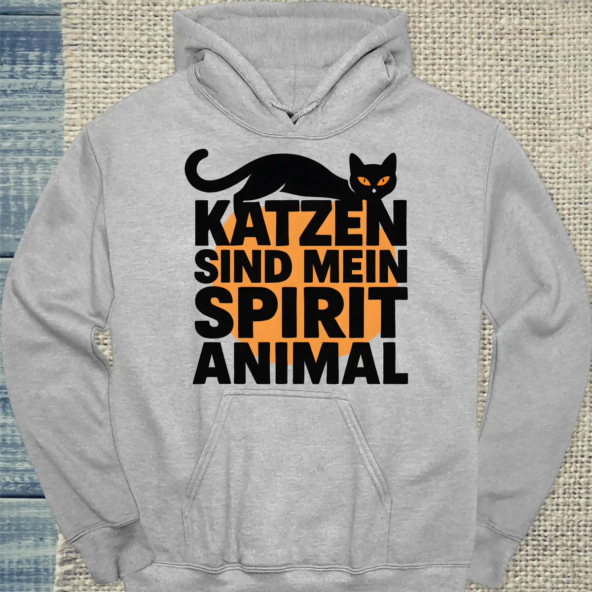 Hoodie - Katzen sind mein Spirit Animal - Unisex - Katze Grau
