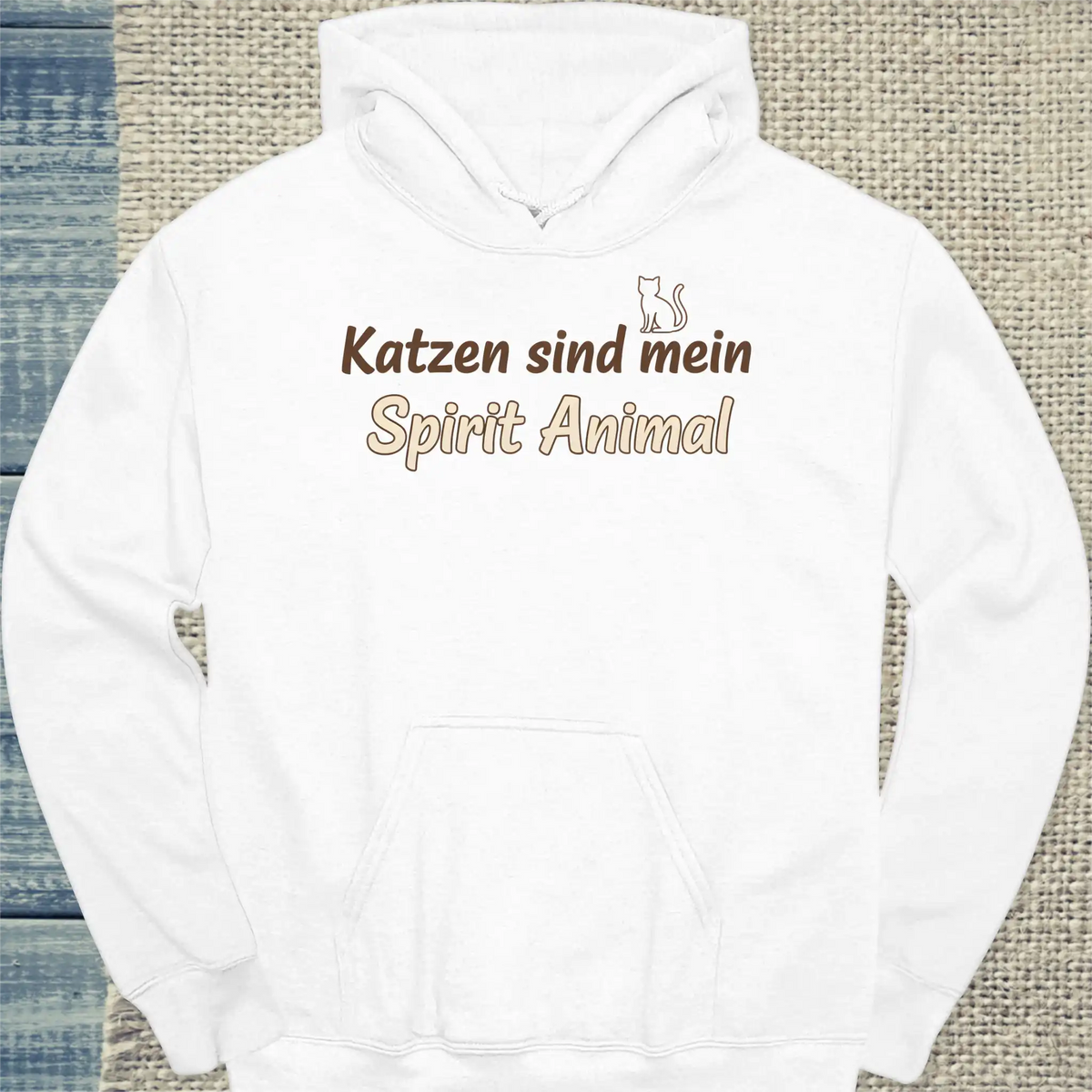 Hoodie - Katzen sind mein Spirit Animal - Simple - Unisex - Katze Weiß