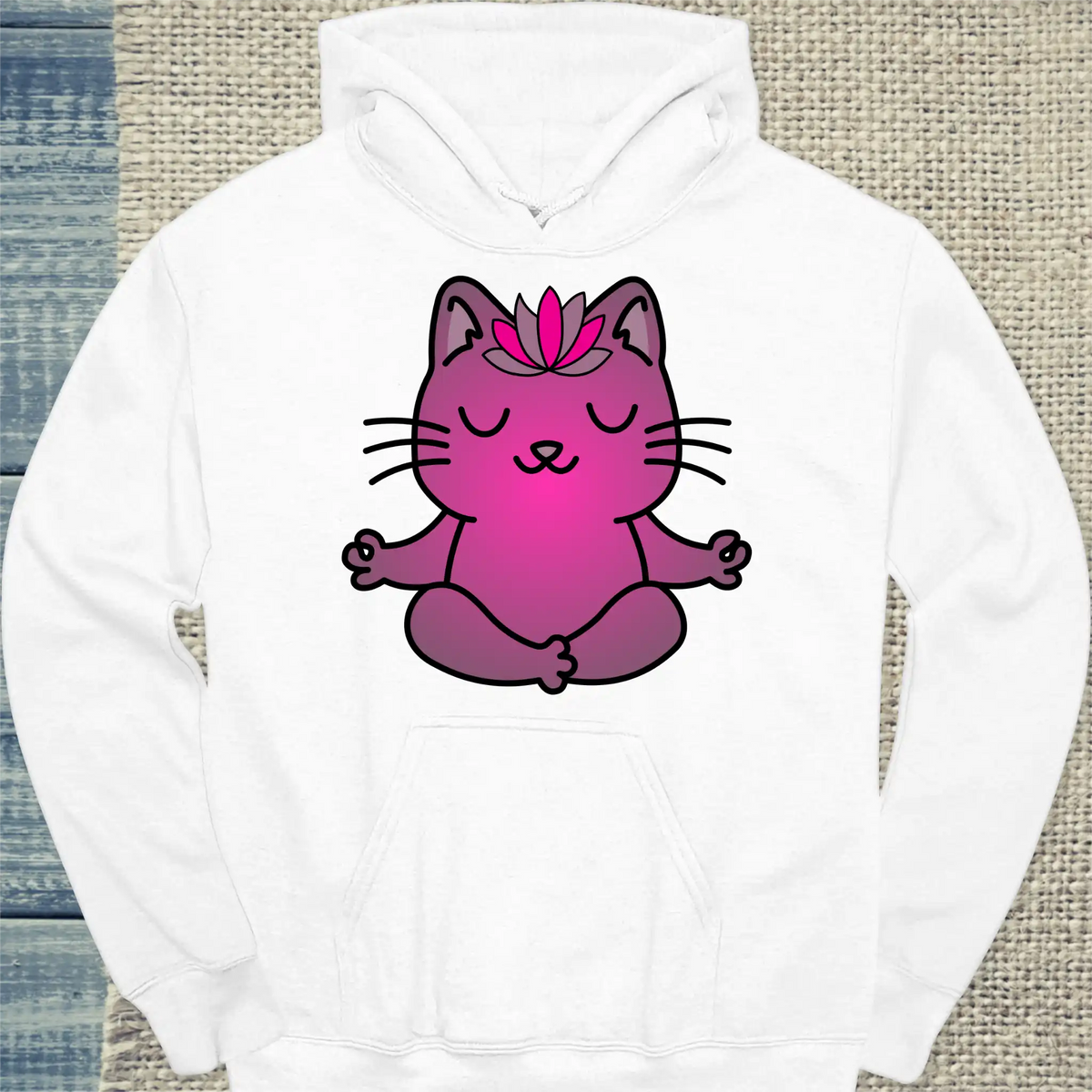 Hoodie - Katzen-Yoga - Unisex - Katze Weiß