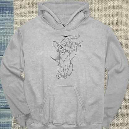 Hoodie - Katzenhexe - Unisex - Katze, Halloween Grau