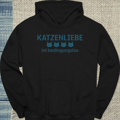 Hoodie - Katzenliebe - Unisex - Katze Schwarz