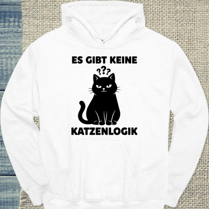 Hoodie - Katzenlogik - Unisex - Katze Weiß