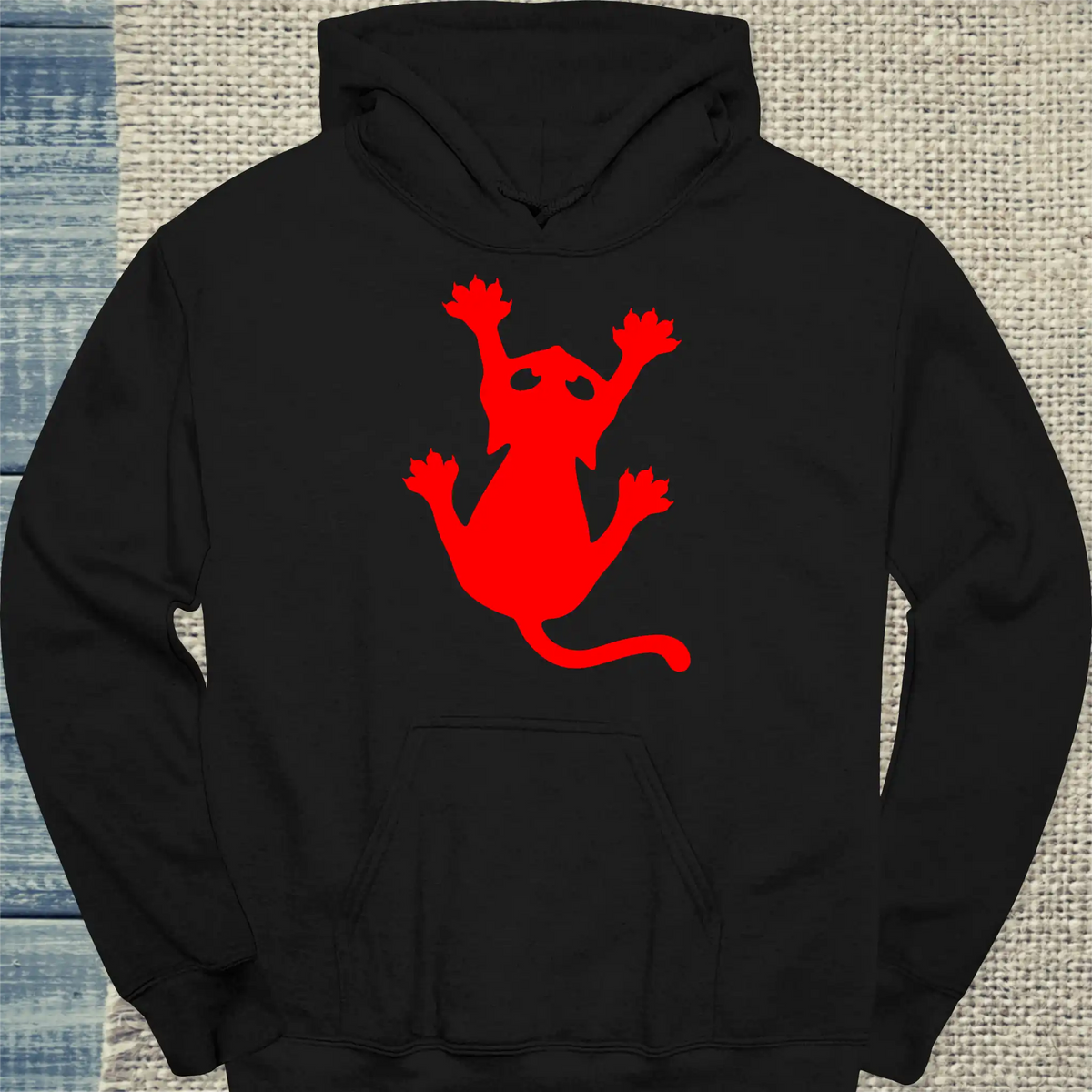 Hoodie - Klammerkatze Neon Flare - Unisex - Katze Schwarz