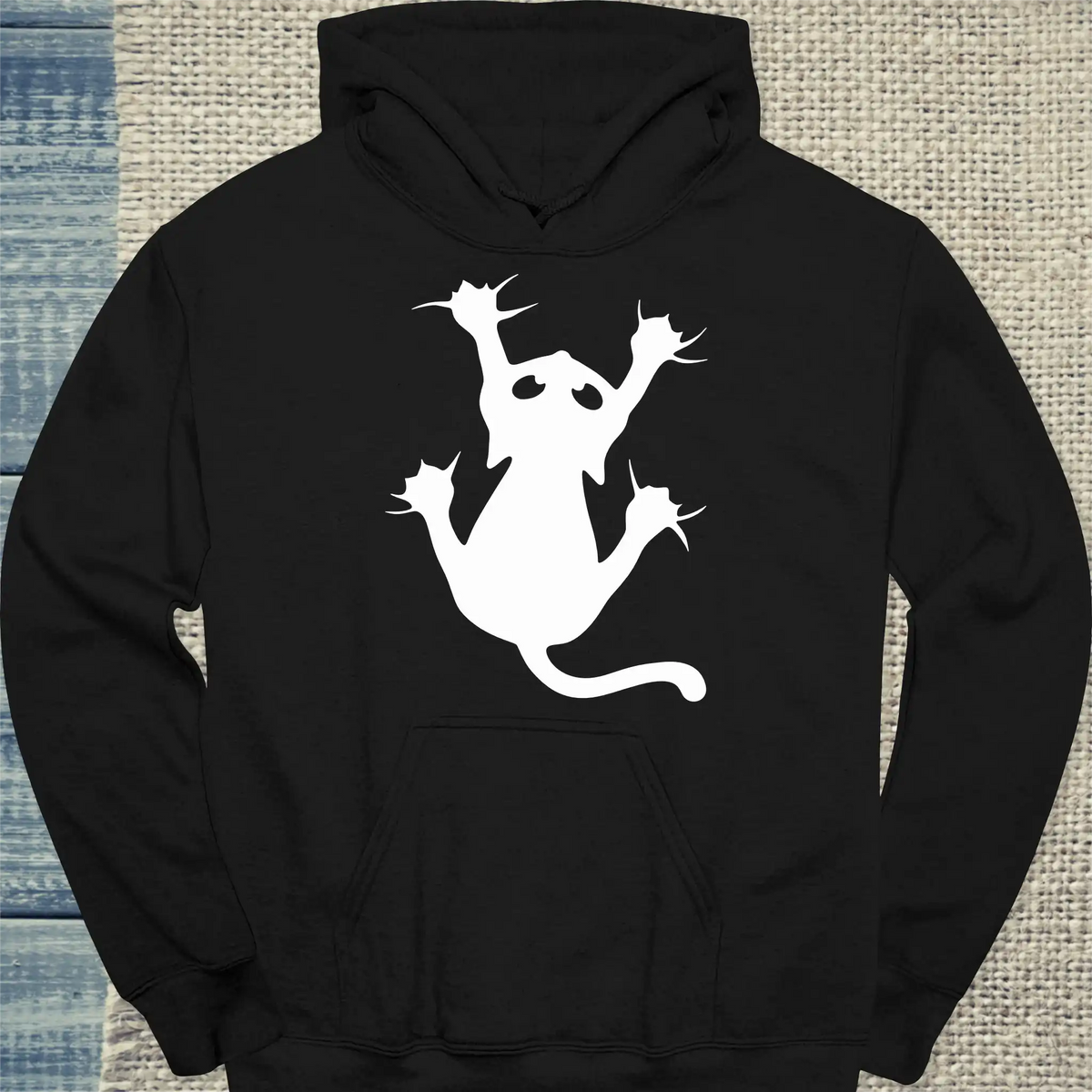 Hoodie - Klammerkatze - Unisex - Katze Schwarz