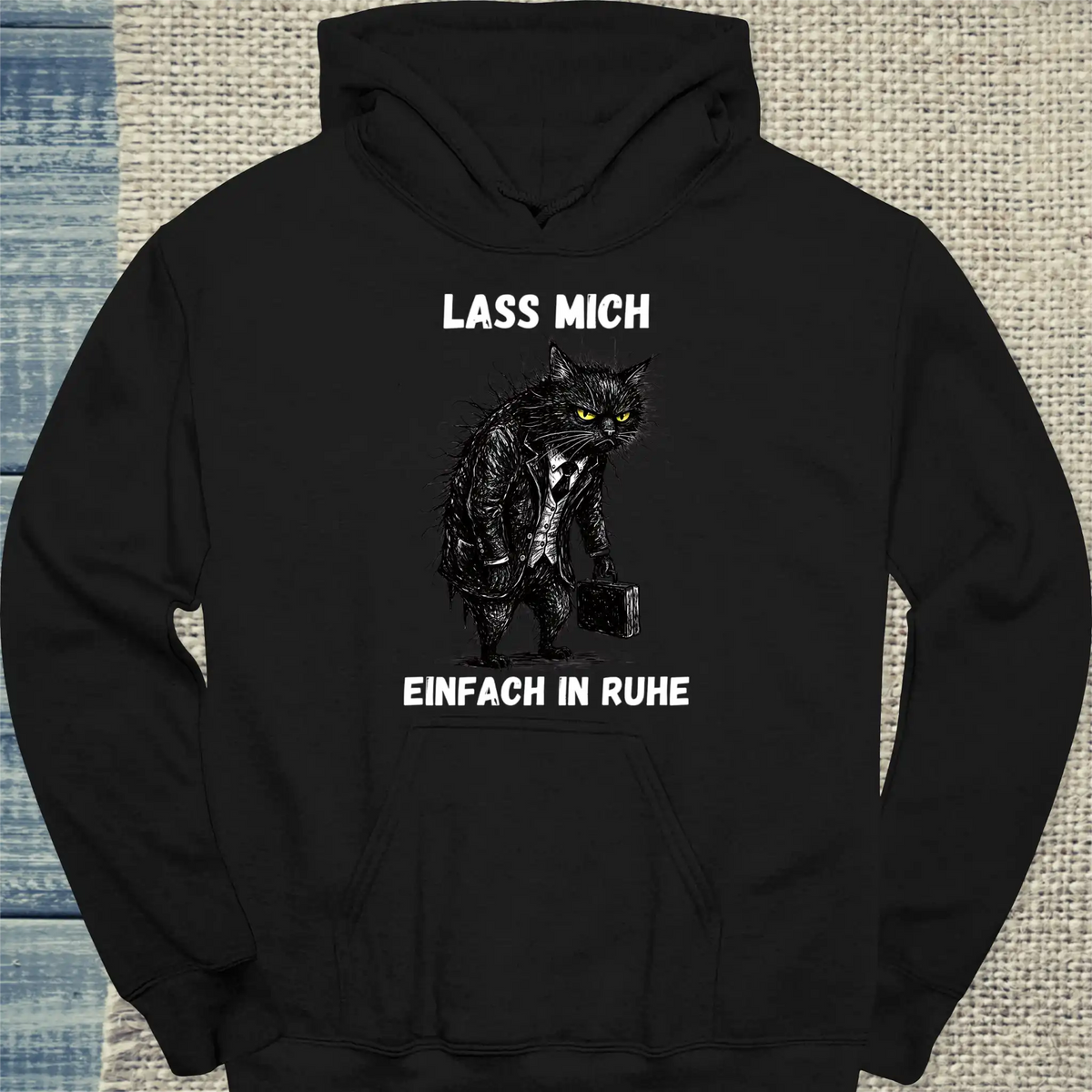 Hoodie - Lass mich einfach in Ruhe - Unisex - Katze Schwarz
