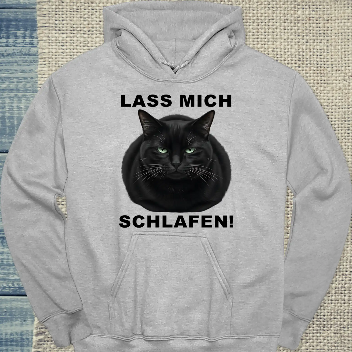 Hoodie - Lass mich schlafen - Unisex - Katze Grau