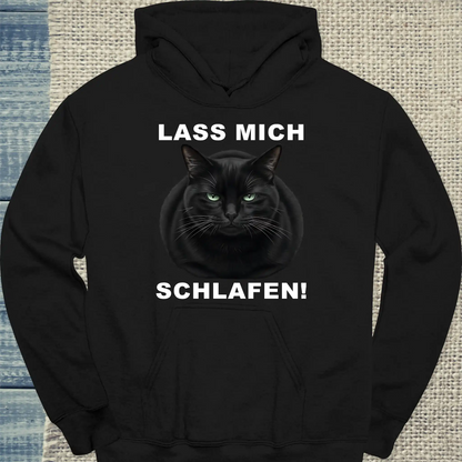 Hoodie - Lass mich schlafen - Unisex - Katze Schwarz