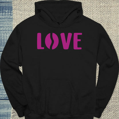 Hoodie - LOVE - Unisex - Kaffee Schwarz