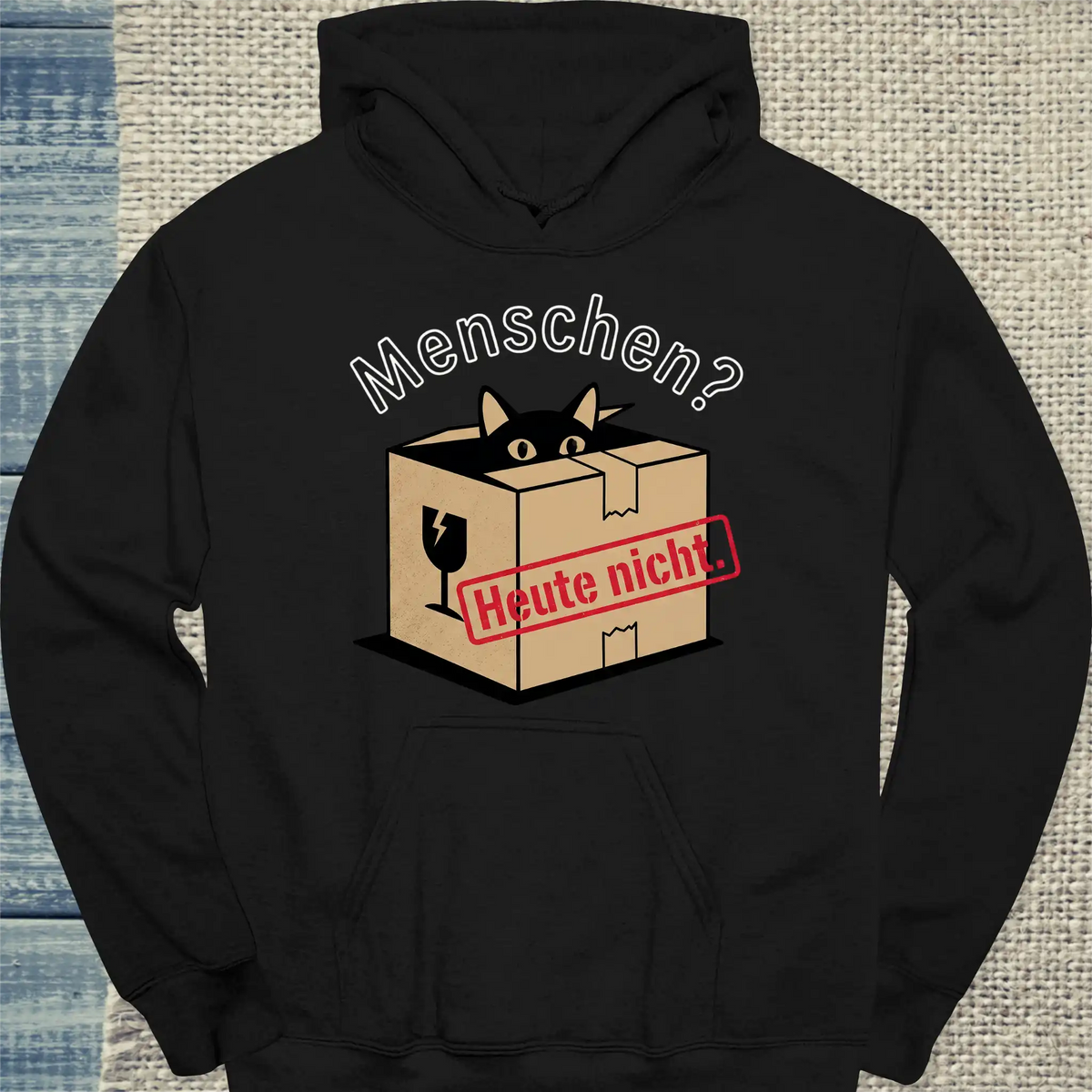 Hoodie - Menschen? Heute nicht. - Unisex - Katze Schwarz