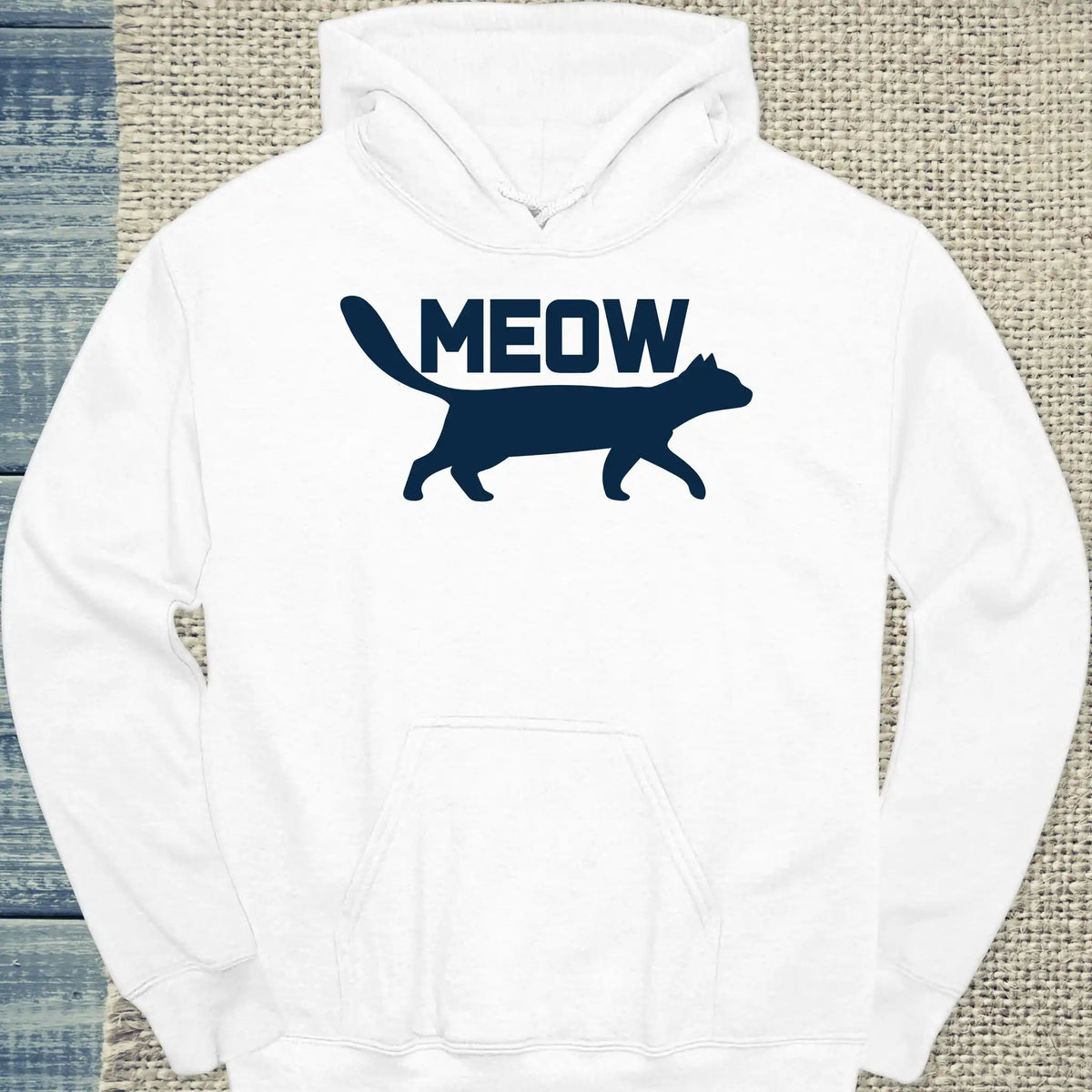 Hoodie - Meow - Unisex - Katze Weiß
