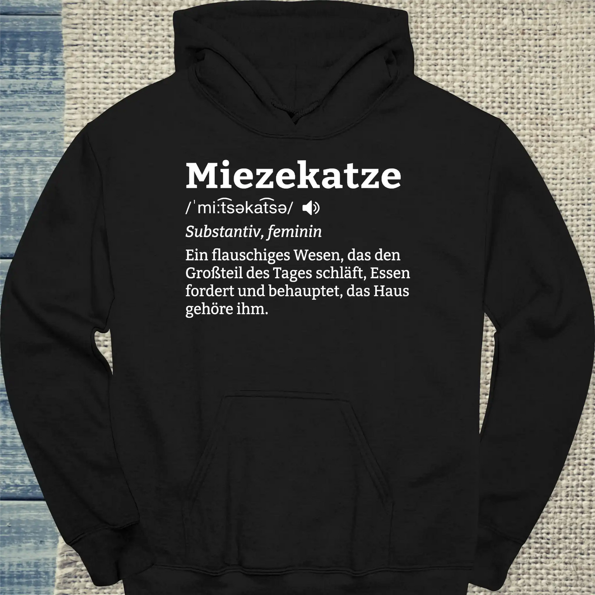 Hoodie - Miezekatze - Unisex - Katze Schwarz
