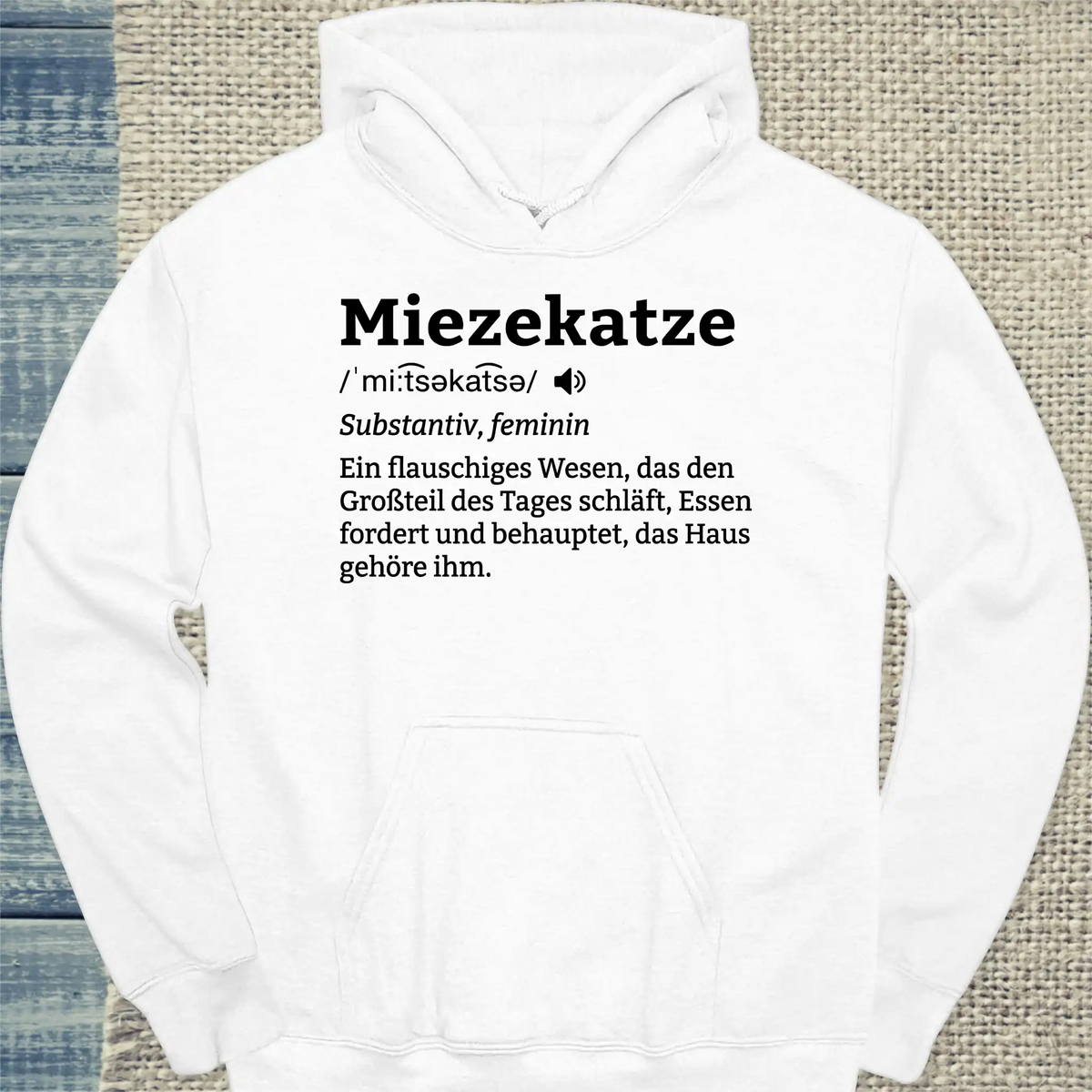 Hoodie - Miezekatze - Unisex - Katze Weiß