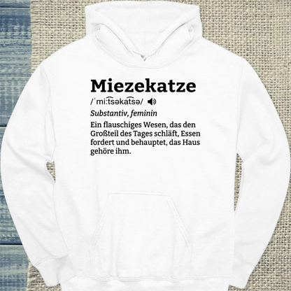 Hoodie - Miezekatze - Unisex - Katze Weiß