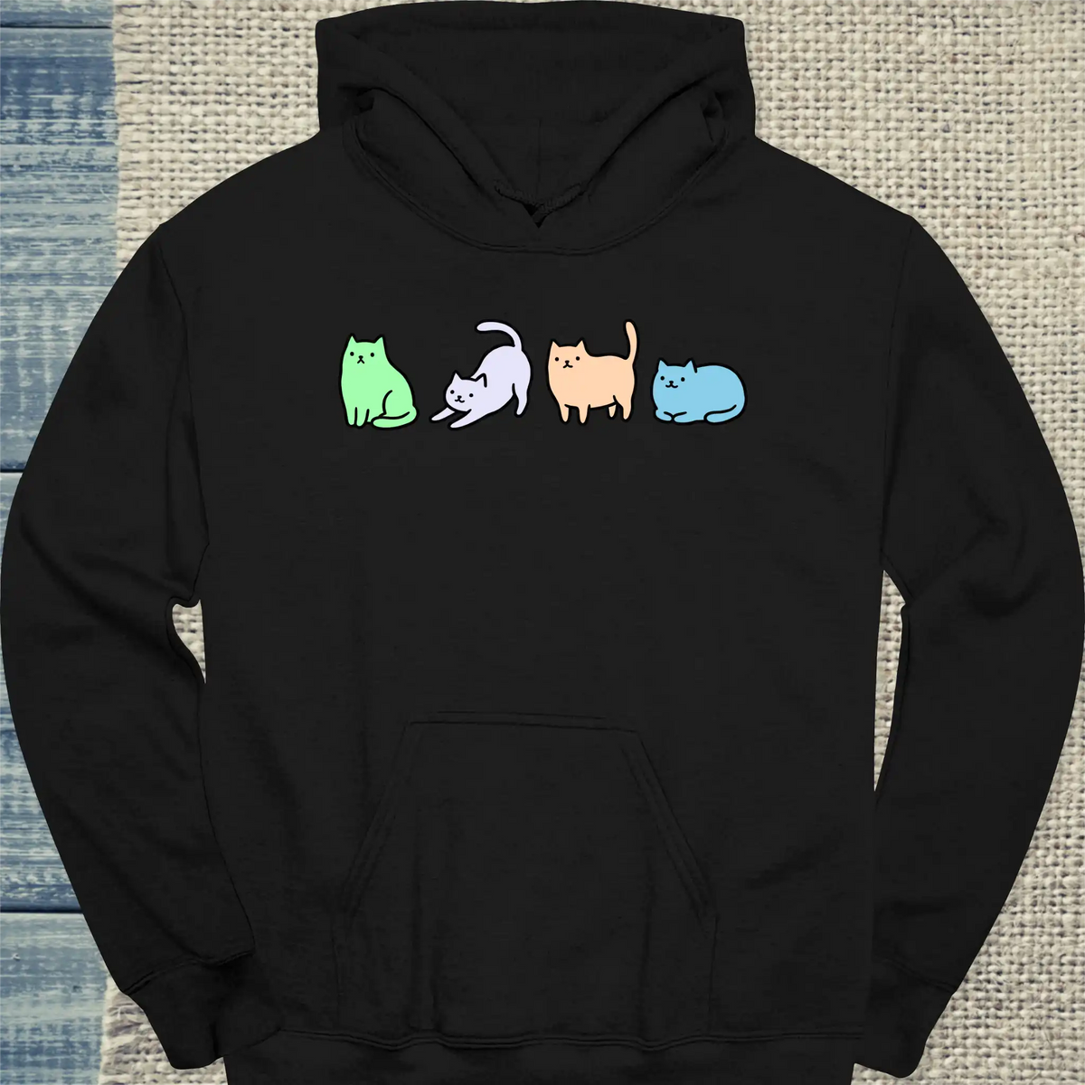 Hoodie - Miezen - Unisex - Katze Schwarz