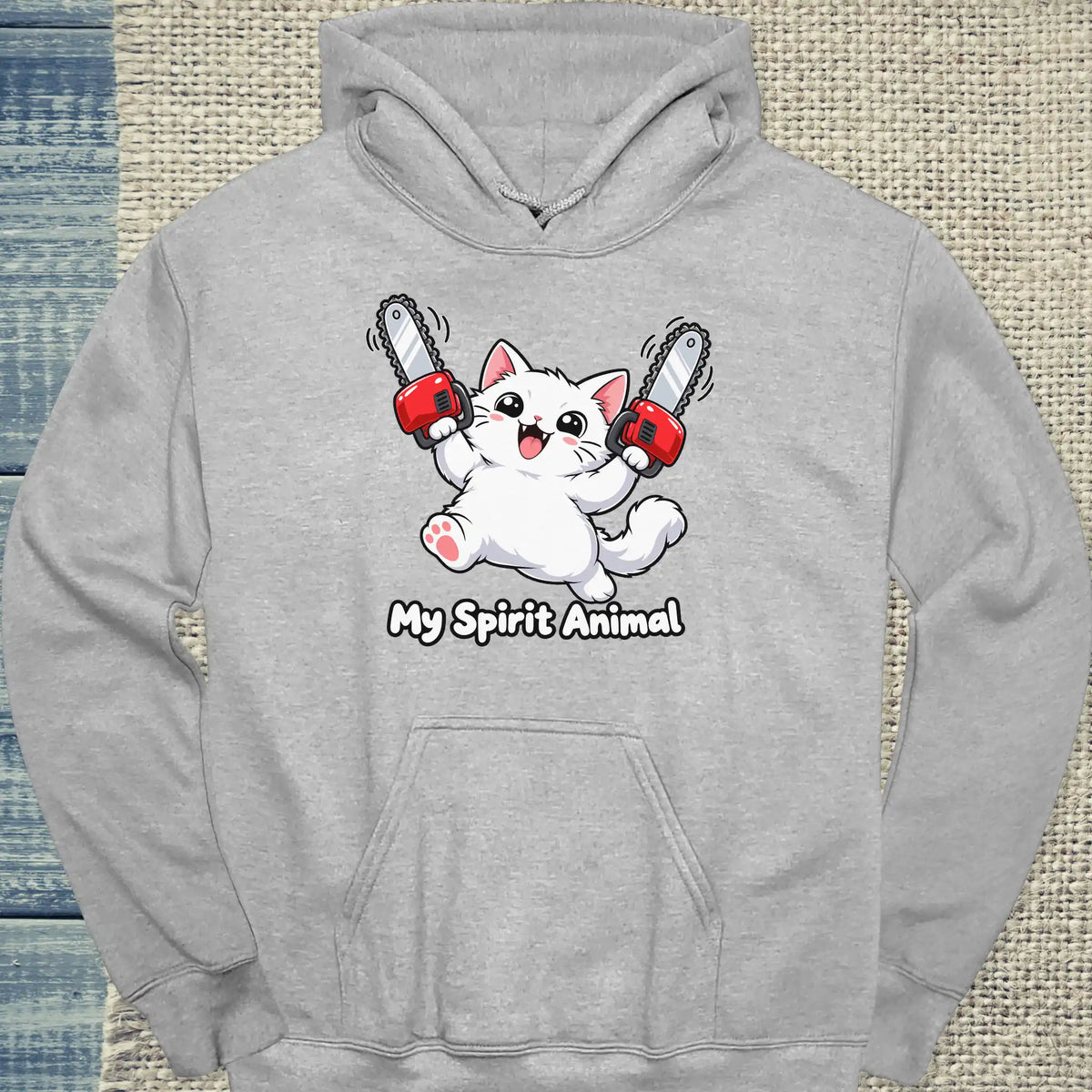 Hoodie - My Spirit Animal - Unisex - Katze Grau