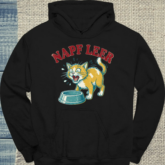 Hoodie - Napf leer - Unisex - Katze Schwarz