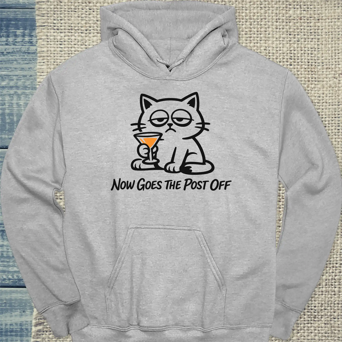 Hoodie - now goes the post off - Unisex - Katze Grau