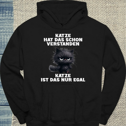 Hoodie - Nur egal - Unisex - Katze Schwarz