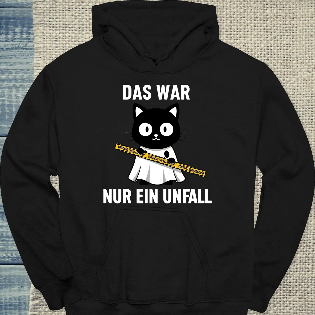 Hoodie - Nur ein Unfall - Unisex - Katze Schwarz