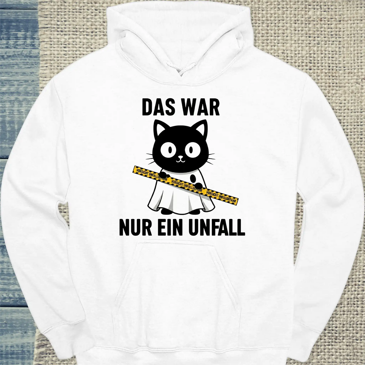 Hoodie - Nur ein Unfall - Unisex - Katze Weiß
