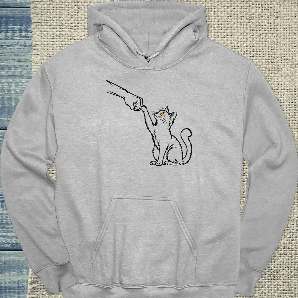 Hoodie - Paw Bump - Unisex - Katze Grau
