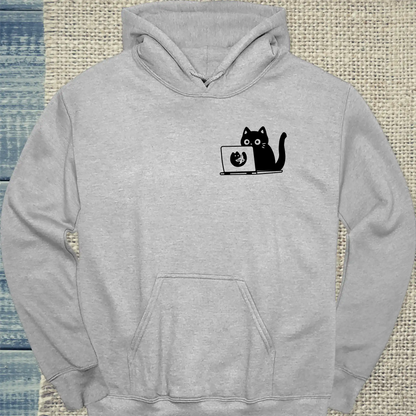 Hoodie - PC Cat - Unisex - Katze Grau