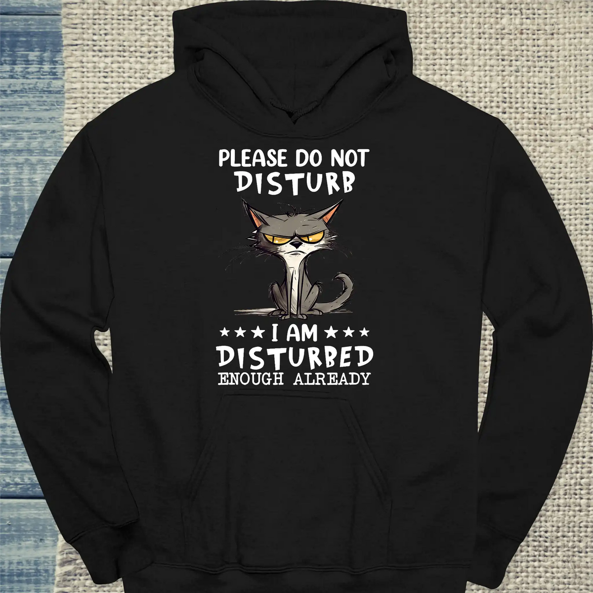 Hoodie - Please Do Not Disturb - Unisex - Katze Schwarz