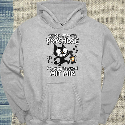 Hoodie - Psychose - Unisex - Katze Grau