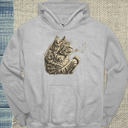 Hoodie - Pusteblume - Unisex - Katze Grau