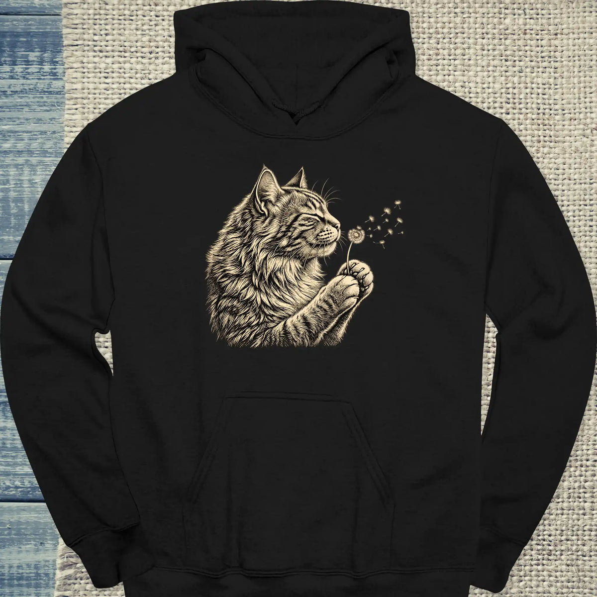 Hoodie - Pusteblume - Unisex - Katze Schwarz