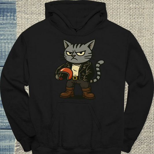 Hoodie - Rocker Katze - Unisex - Katze Schwarz