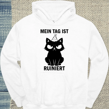 Hoodie - Ruiniert - Unisex - Katze Weiß