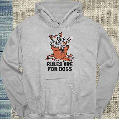 Hoodie - Rules are for dogs - Unisex - Katze Grau