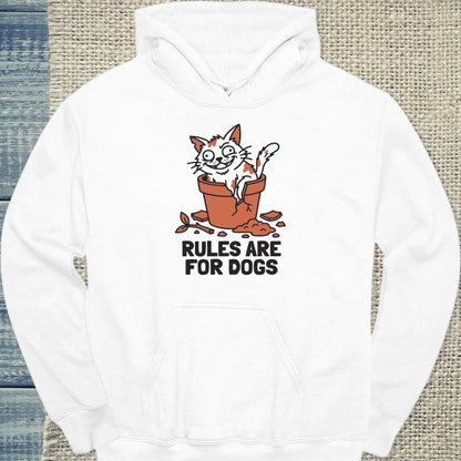 Hoodie - Rules are for dogs - Unisex - Katze Weiß