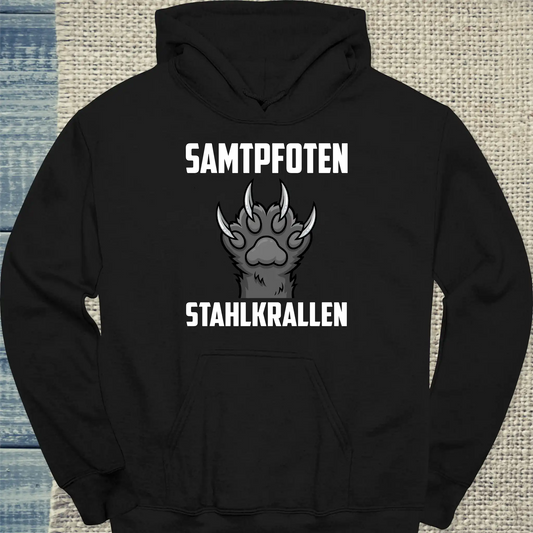 Hoodie - Samtpfoten - Stahlkrallen - Unisex - Katze Schwarz