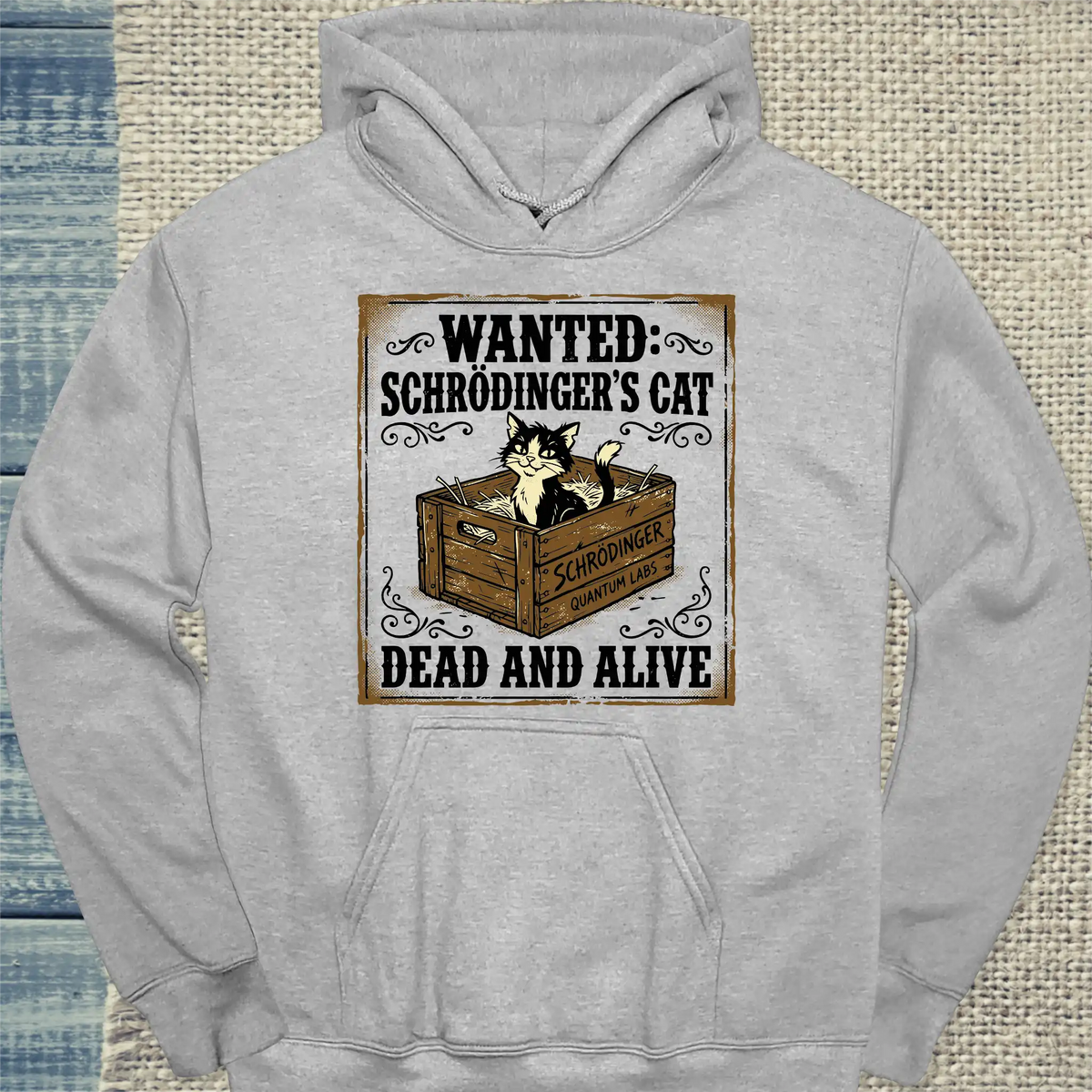 Hoodie - Schrödingers Cat - Unisex - Katze Grau