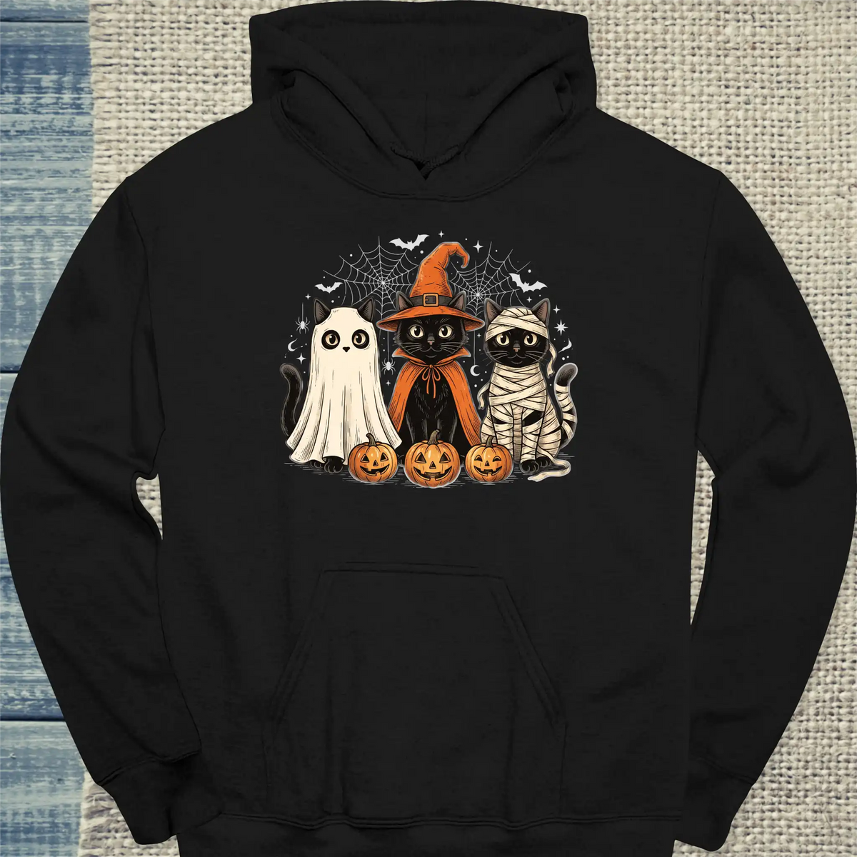 Hoodie - Spooky Halloween - Unisex - Katze, Halloween Schwarz
